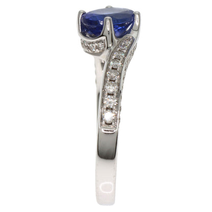 1.03ct Tanzanite Diamond Ring K18 White Gold  4g　Ladies