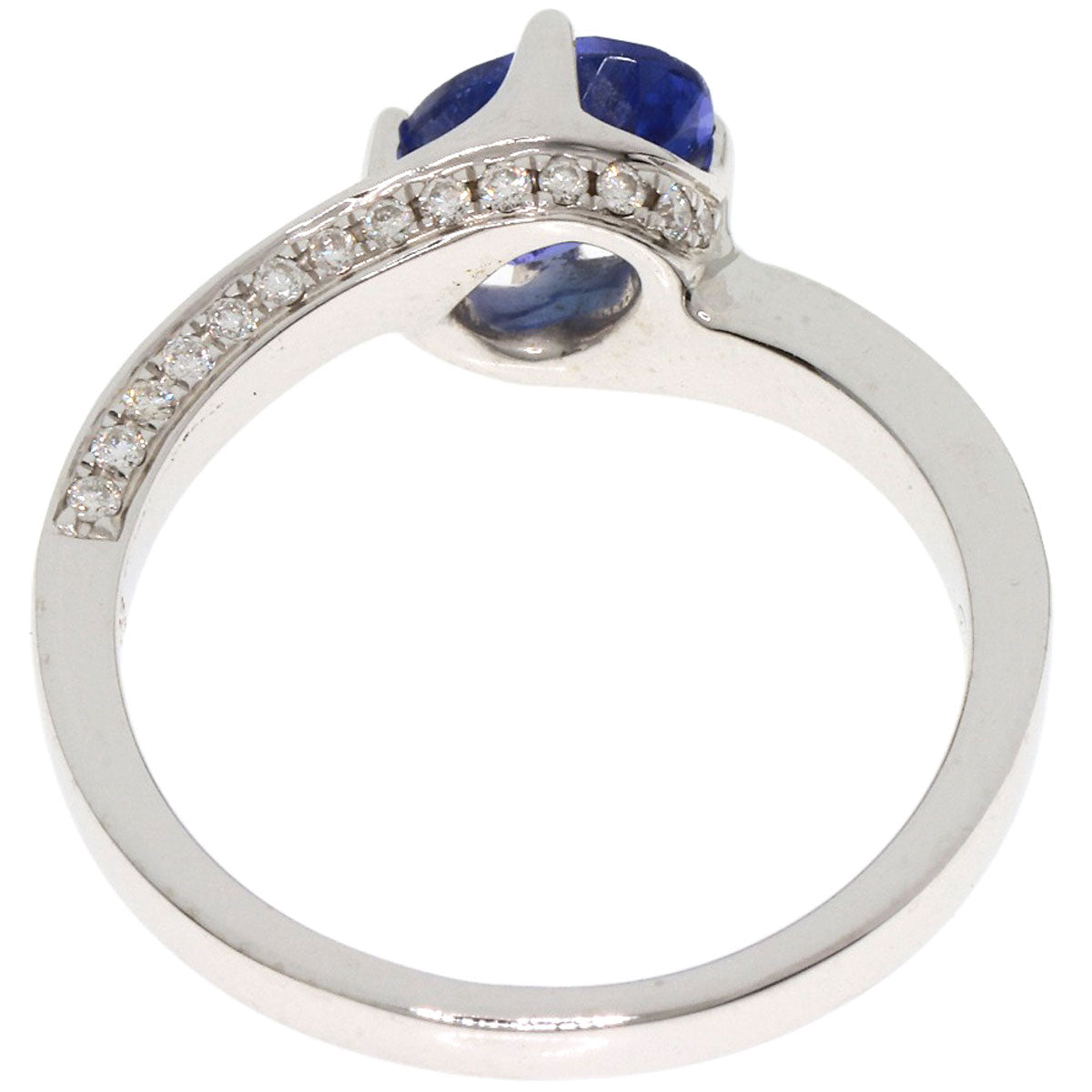 1.03ct Tanzanite Diamond Ring K18 White Gold  4g　Ladies