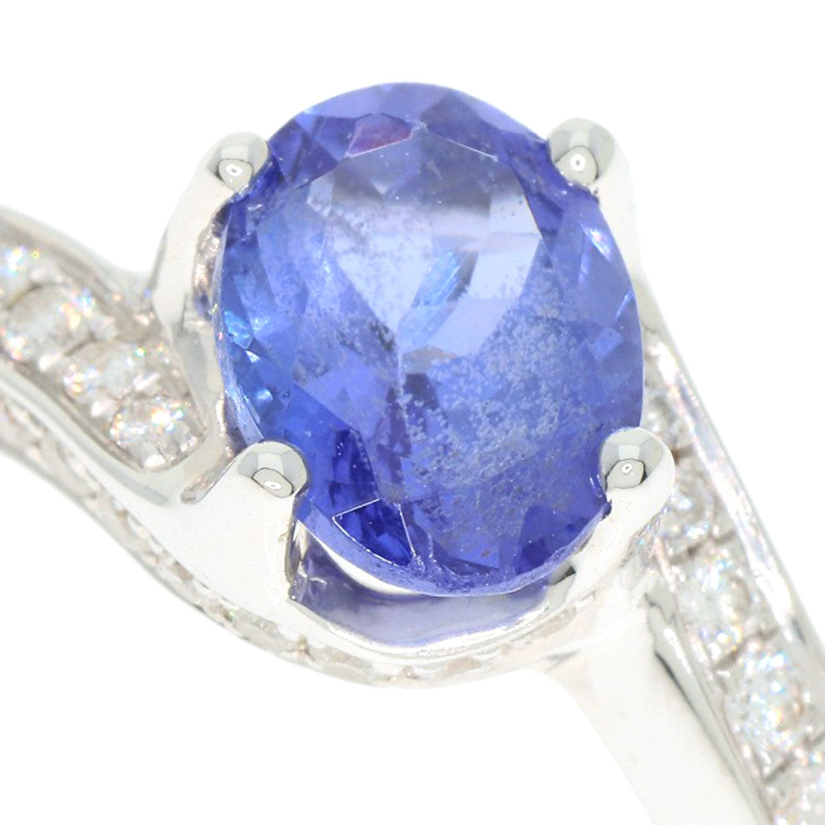 1.03ct Tanzanite Diamond Ring K18 White Gold  4g　Ladies