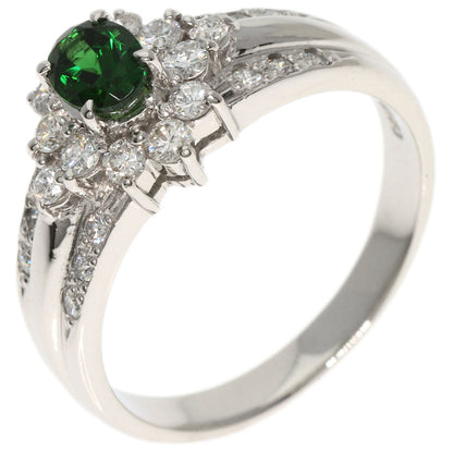 0.4ct Chrome Tourmaline Diamond Ring Platinum PT900  6.5g　Ladies