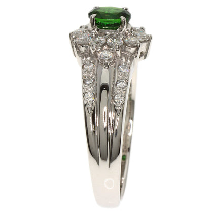 0.4ct Chrome Tourmaline Diamond Ring Platinum PT900  6.5g　Ladies