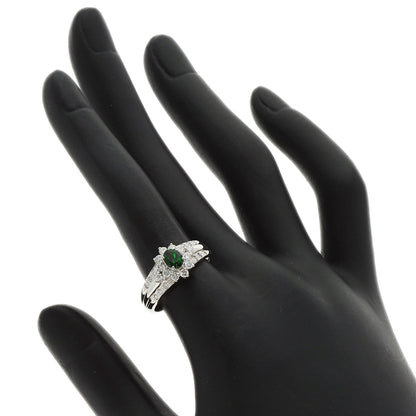 0.4ct Chrome Tourmaline Diamond Ring Platinum PT900  6.5g　Ladies