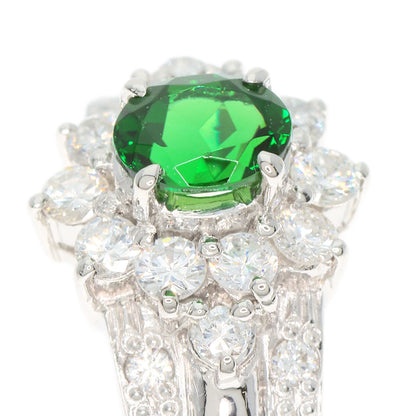 0.4ct Chrome Tourmaline Diamond Ring Platinum PT900  6.5g　Ladies