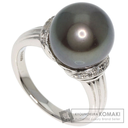 Tahitian Pearl Pearl Diamond Ring Platinum PT900  10.1g　Ladies