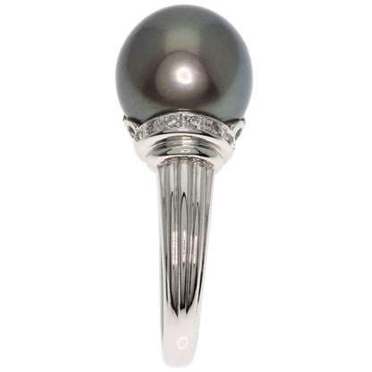 Tahitian Pearl Pearl Diamond Ring Platinum PT900  10.1g　Ladies