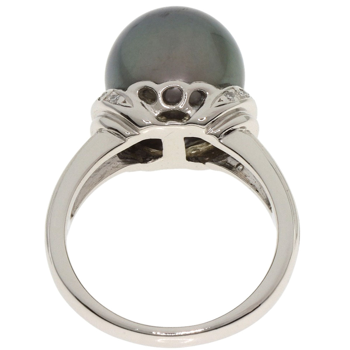 Tahitian Pearl Pearl Diamond Ring Platinum PT900  10.1g　Ladies