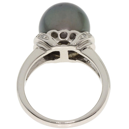 Tahitian Pearl Pearl Diamond Ring Platinum PT900  10.1g　Ladies