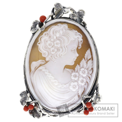 Giovanni Marrazzo Cameo Coral Coral Brooch Silver  20.1g　Ladies