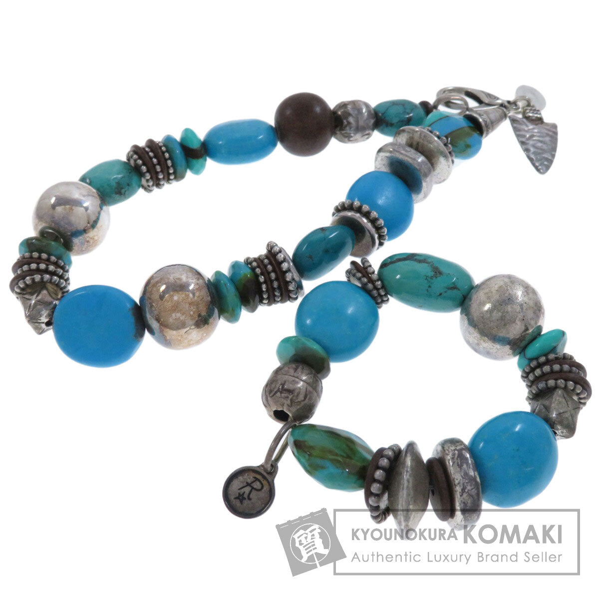 Turquoise Bracelet 2-piece set Necklace Metal 164.7g　Ladies