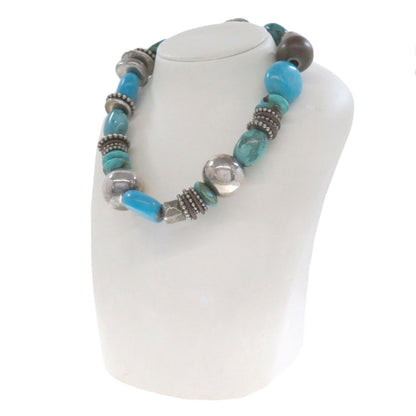 Turquoise Bracelet 2-piece set Necklace Metal 164.7g　Ladies