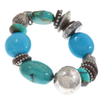 Turquoise Bracelet 2-piece set Necklace Metal 164.7g　Ladies