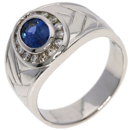 1.1ct Sapphire Diamond Ring Platinum PT900 16.7g　Ladies