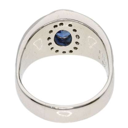 1.1ct Sapphire Diamond Ring Platinum PT900 16.7g　Ladies