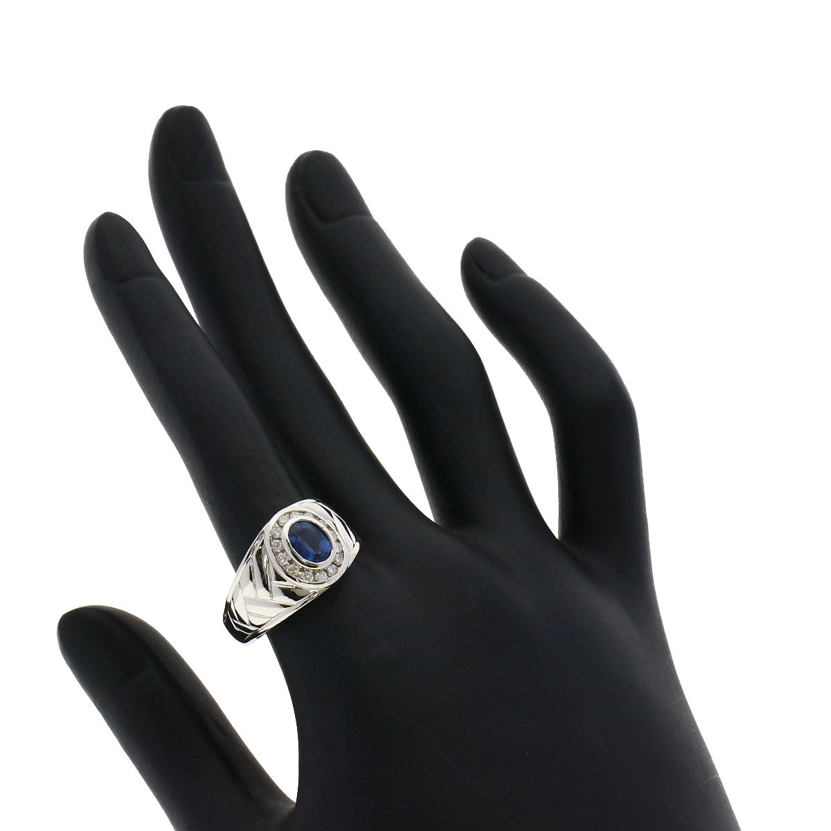 1.1ct Sapphire Diamond Ring Platinum PT900 16.7g　Ladies