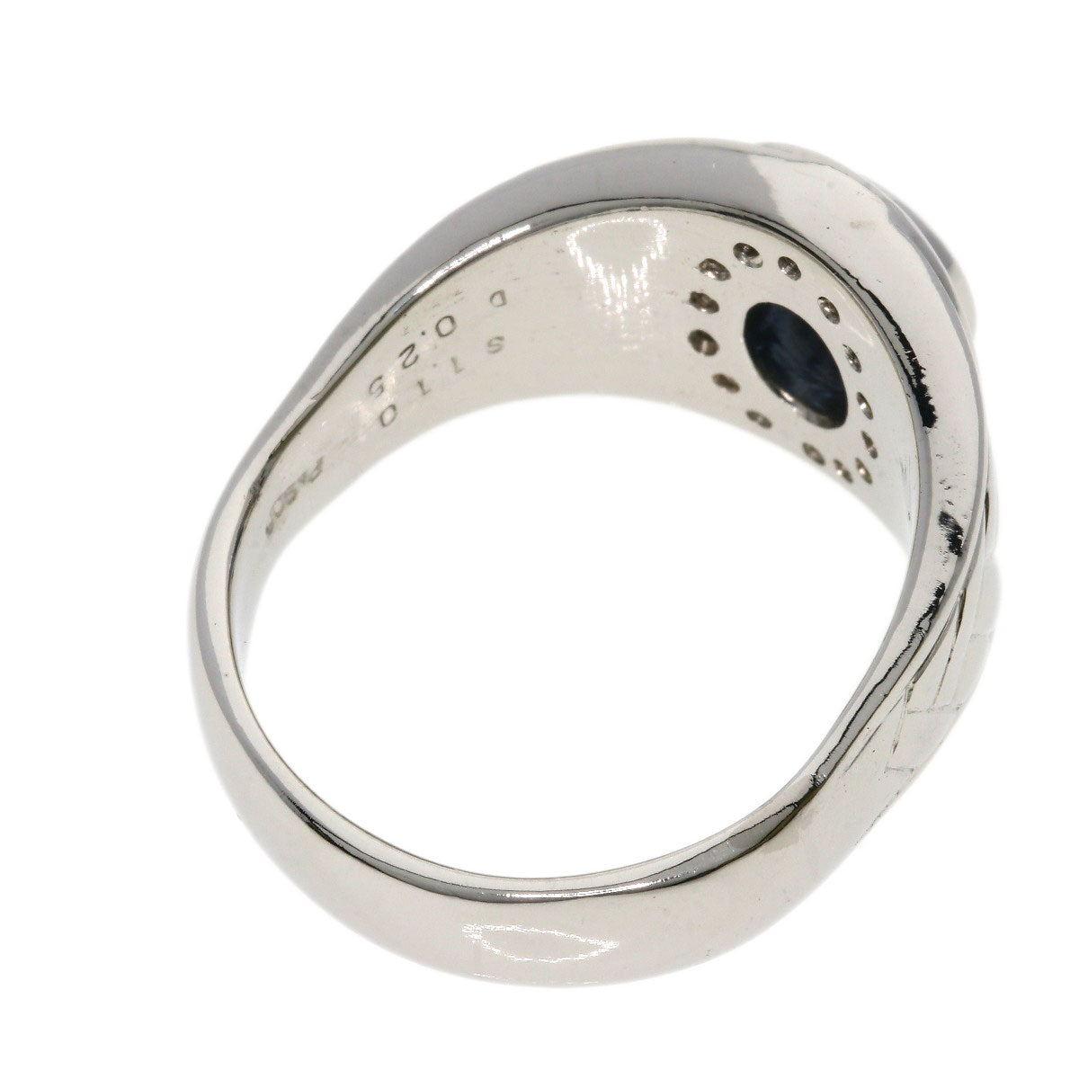 1.1ct Sapphire Diamond Ring Platinum PT900 16.7g　Ladies