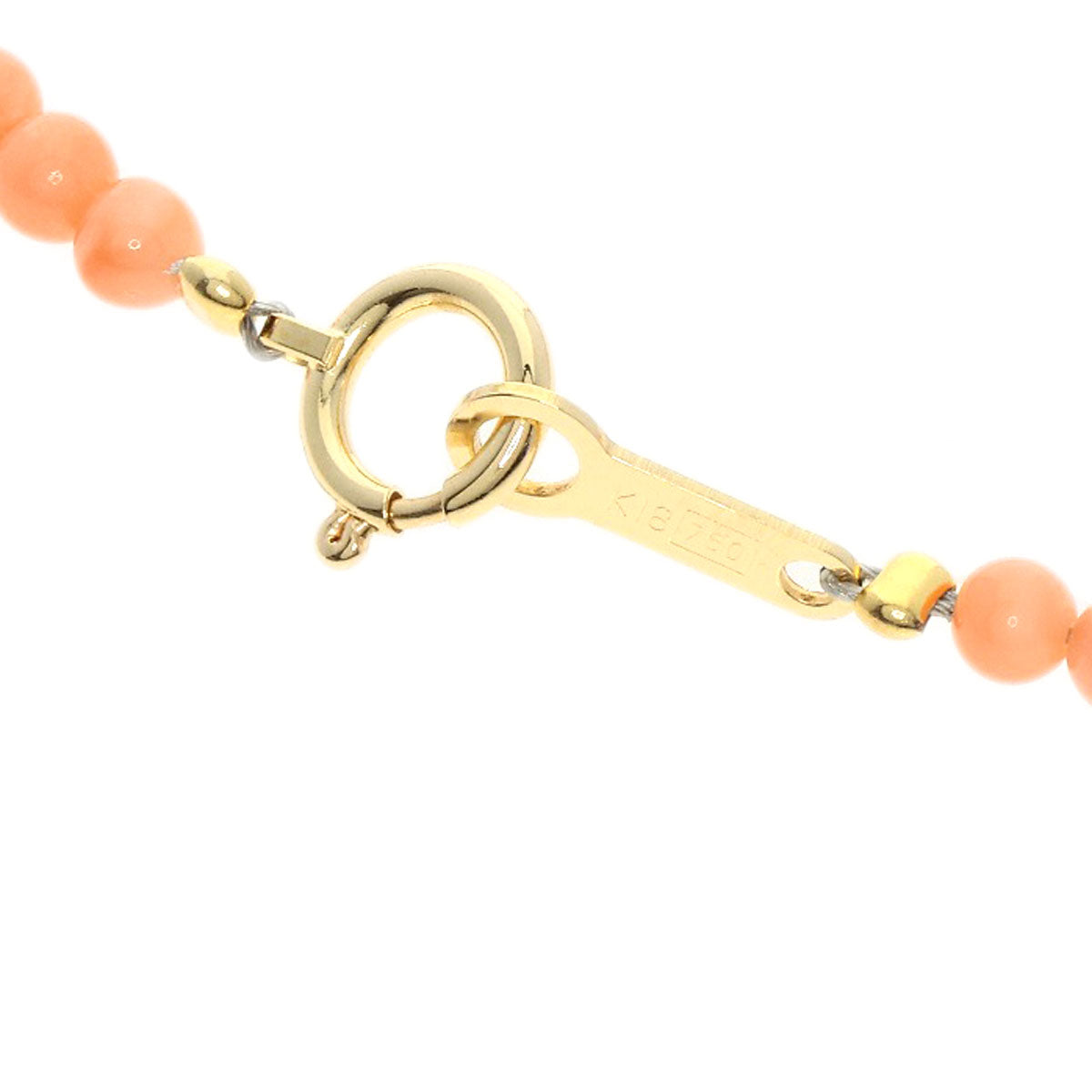 Coral Coral Necklace K18 Yellow Gold  10.56g　Ladies