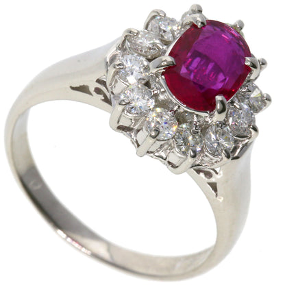 0.82ct Ruby Diamond Ring Platinum PT900  7.5g　Ladies