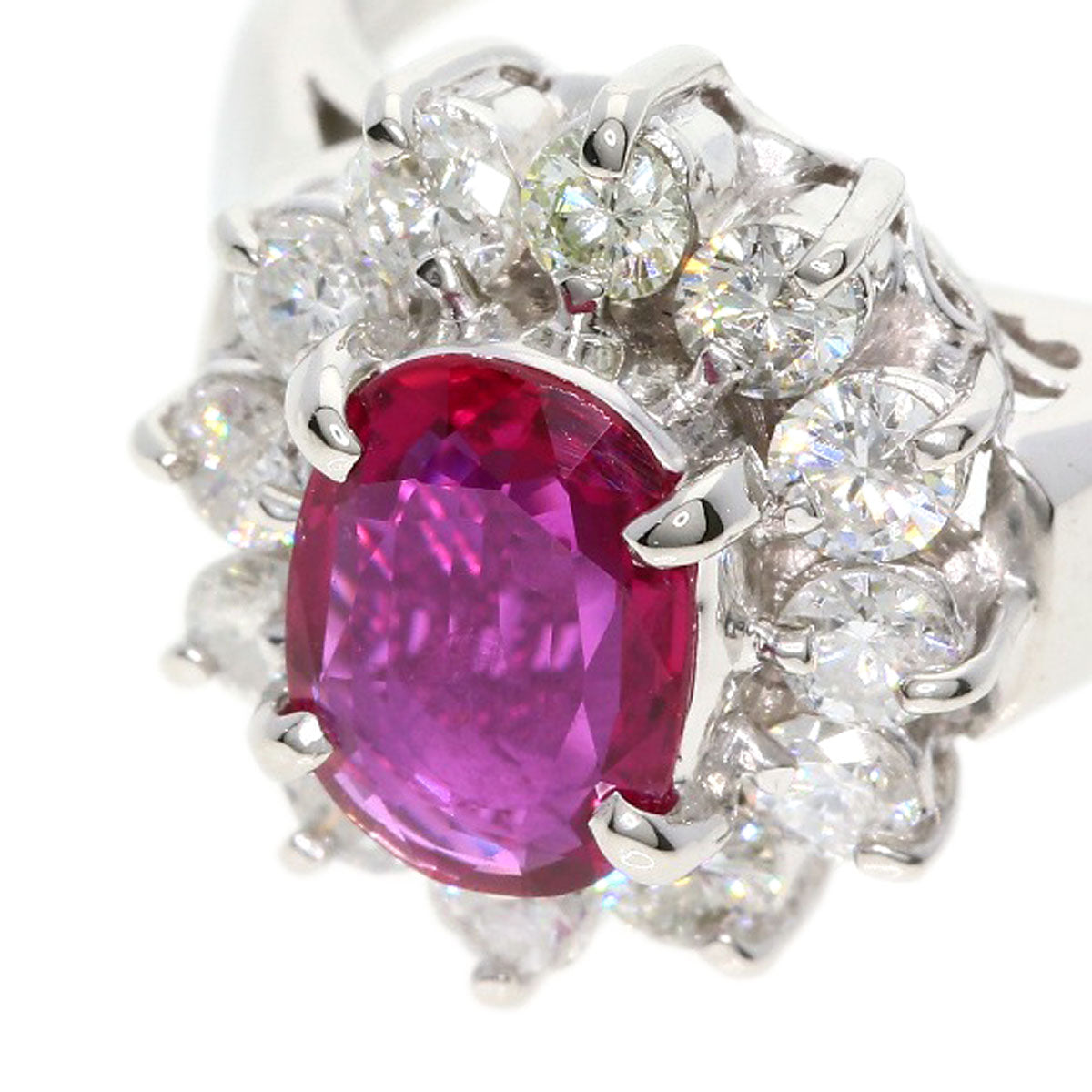0.82ct Ruby Diamond Ring Platinum PT900  7.5g　Ladies