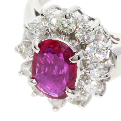 0.82ct Ruby Diamond Ring Platinum PT900  7.5g　Ladies
