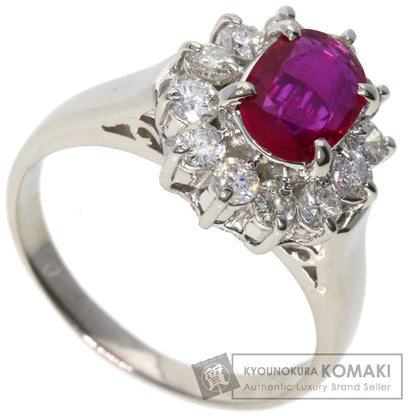 0.82ct Ruby Diamond Ring Platinum PT900  7.5g　Ladies