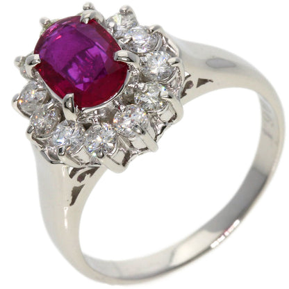 0.82ct Ruby Diamond Ring Platinum PT900  7.5g　Ladies