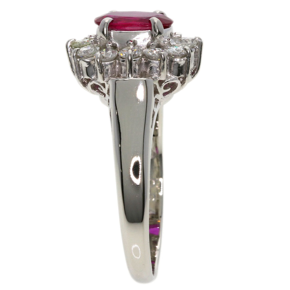 0.82ct Ruby Diamond Ring Platinum PT900  7.5g　Ladies