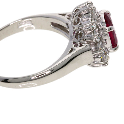 0.82ct Ruby Diamond Ring Platinum PT900  7.5g　Ladies