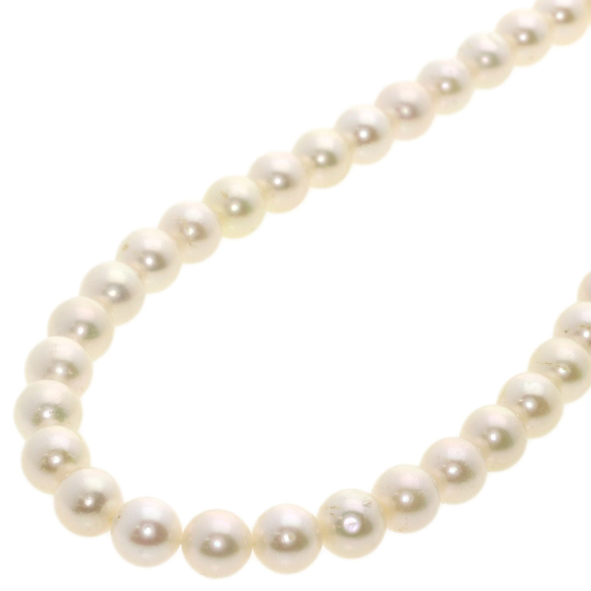 Akoya Pearl Pearl Diamond Earring and Ring 3-piece set Necklace Silver  37.6g　Ladies