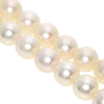 Akoya Pearl Pearl Diamond Earring and Ring 3-piece set Necklace Silver  37.6g　Ladies