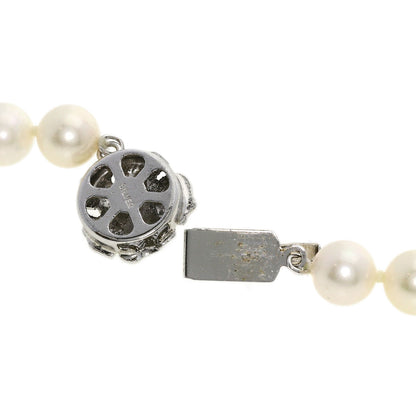 Akoya Pearl Pearl Diamond Earring and Ring 3-piece set Necklace Silver  37.6g　Ladies