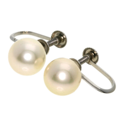 Akoya Pearl Pearl Diamond Earring and Ring 3-piece set Necklace Silver  37.6g　Ladies