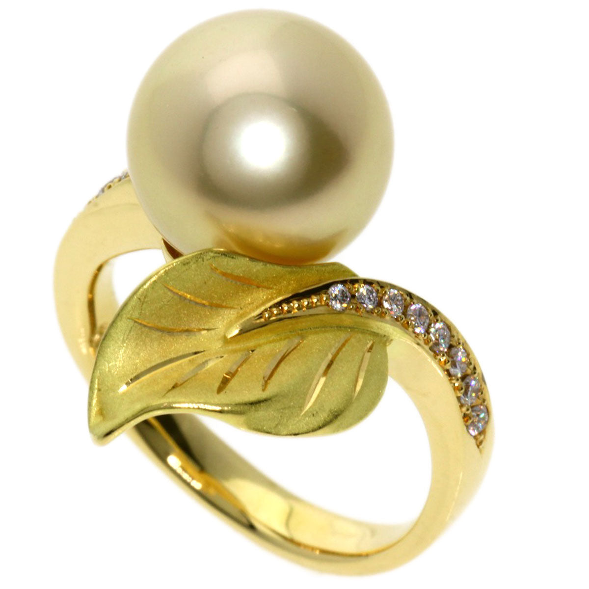 0.14ct Pearl Pearl Ring K18 Yellow Gold  7.4g　Ladies