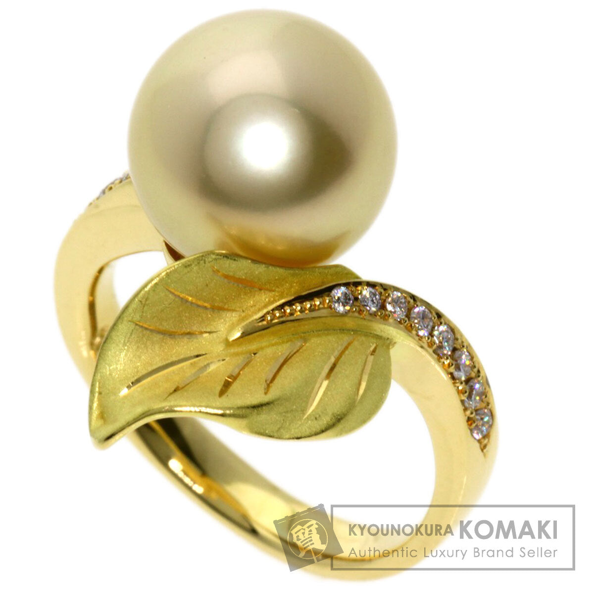 0.14ct Pearl Pearl Ring K18 Yellow Gold  7.4g　Ladies