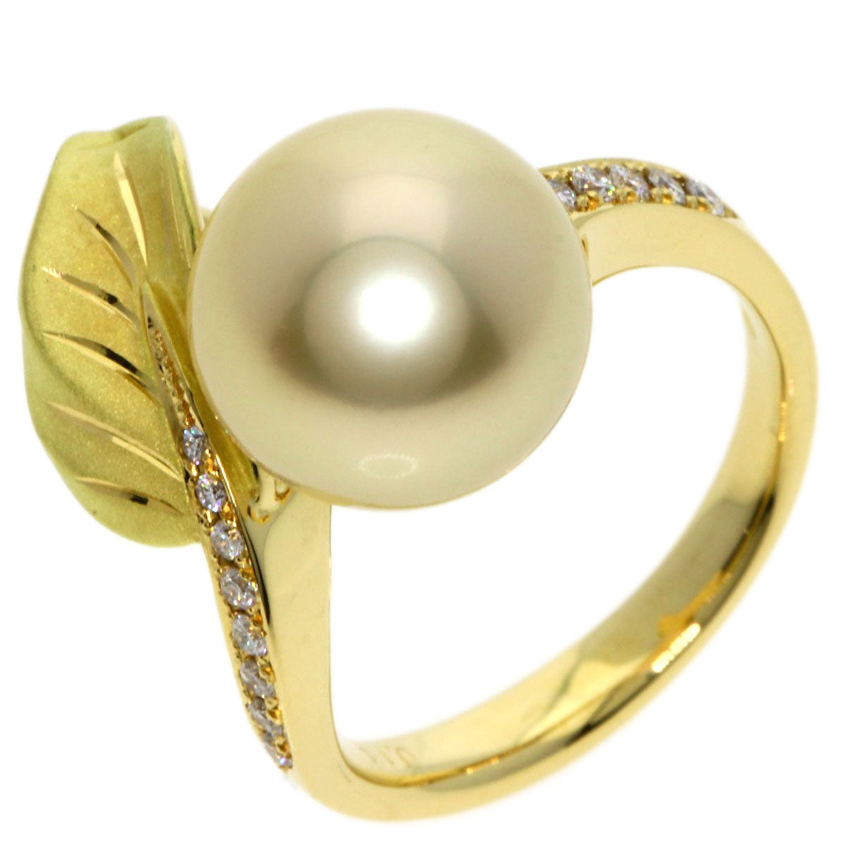 0.14ct Pearl Pearl Ring K18 Yellow Gold  7.4g　Ladies