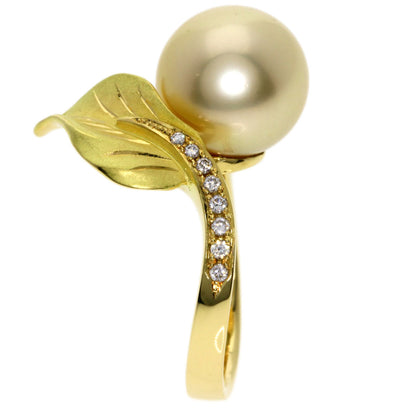 0.14ct Pearl Pearl Ring K18 Yellow Gold  7.4g　Ladies
