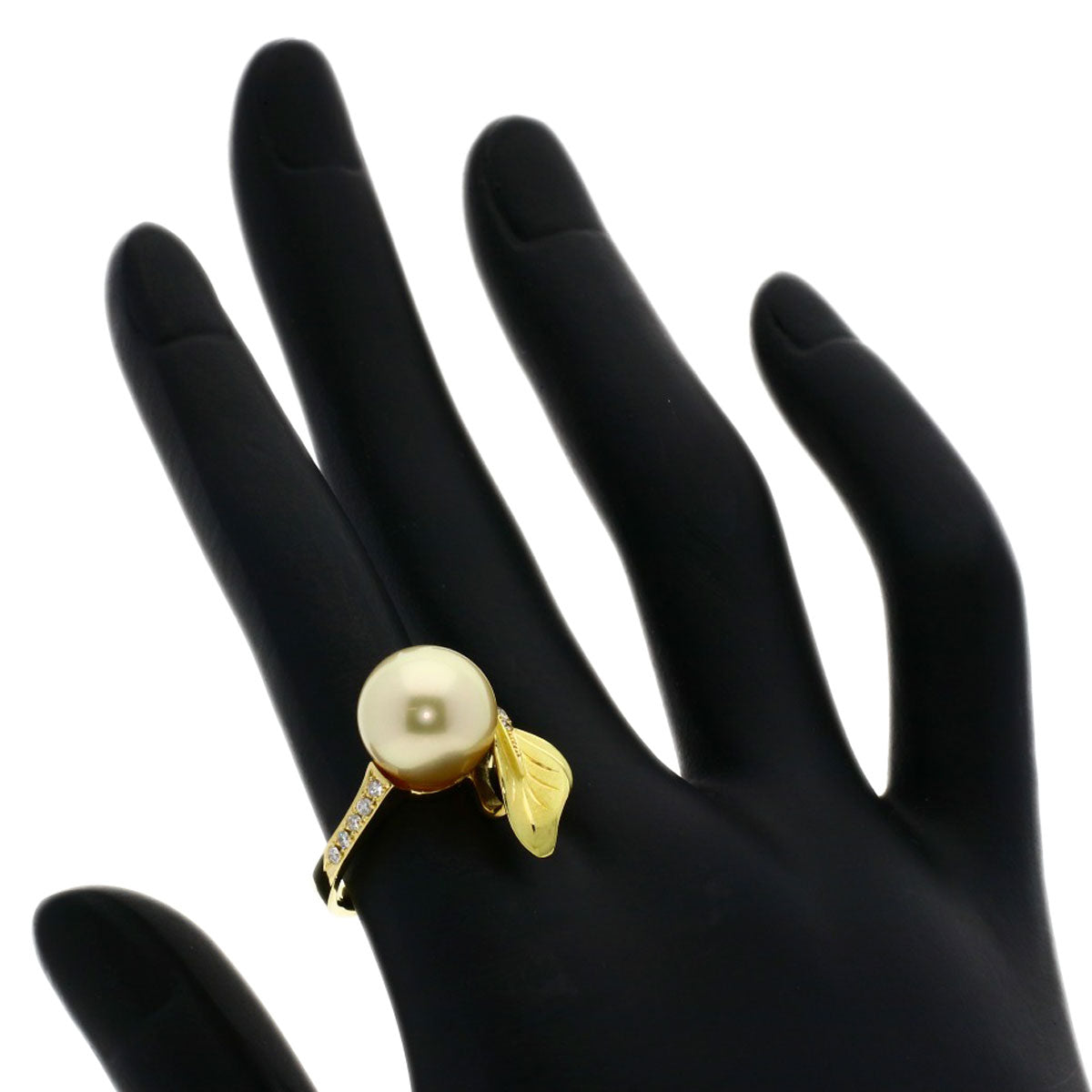 0.14ct Pearl Pearl Ring K18 Yellow Gold  7.4g　Ladies