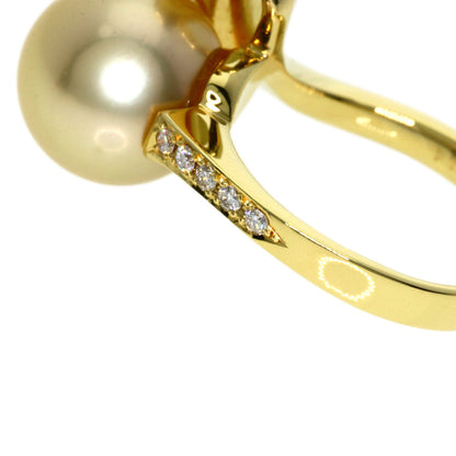 0.14ct Pearl Pearl Ring K18 Yellow Gold  7.4g　Ladies