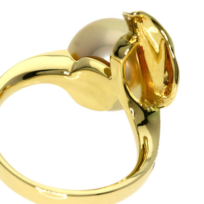 0.14ct Pearl Pearl Ring K18 Yellow Gold  7.4g　Ladies