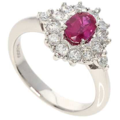 0.65ct Ruby Diamond Ring Platinum PT900  5.8g　Ladies