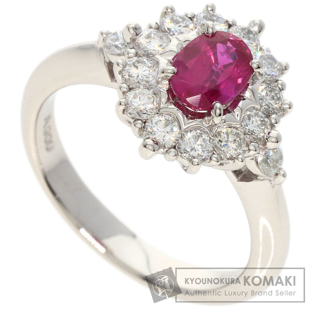 0.65ct Ruby Diamond Ring Platinum PT900  5.8g　Ladies