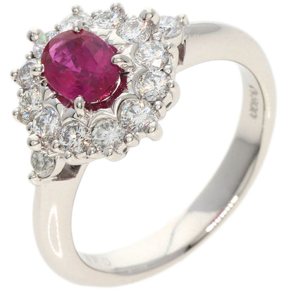 0.65ct Ruby Diamond Ring Platinum PT900  5.8g　Ladies