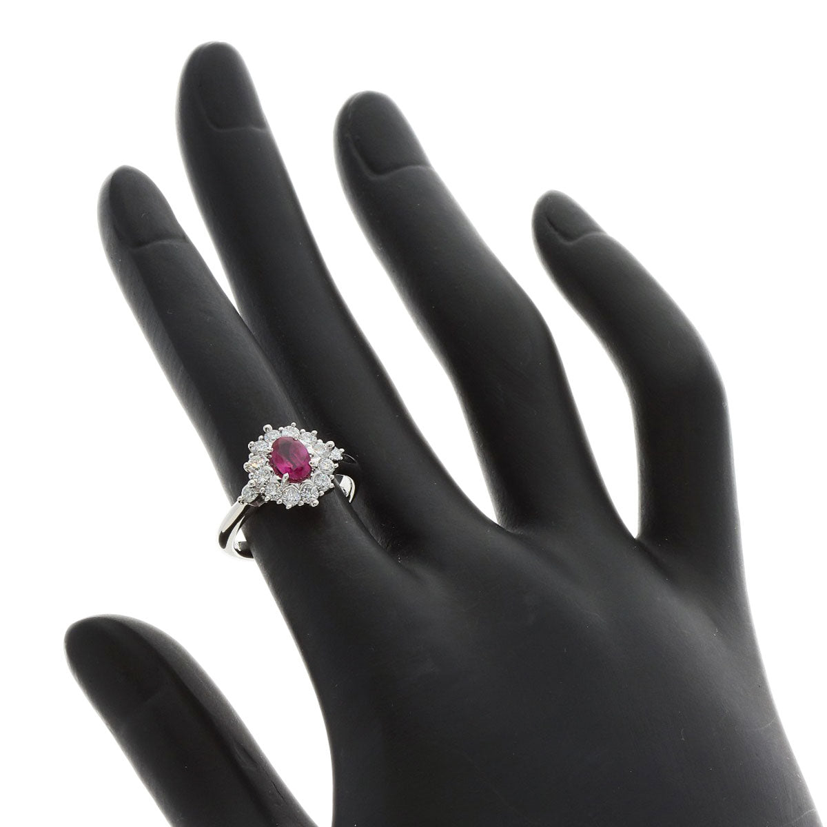 0.65ct Ruby Diamond Ring Platinum PT900  5.8g　Ladies