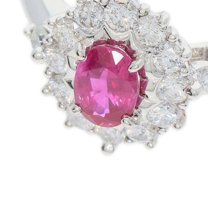 0.65ct Ruby Diamond Ring Platinum PT900  5.8g　Ladies