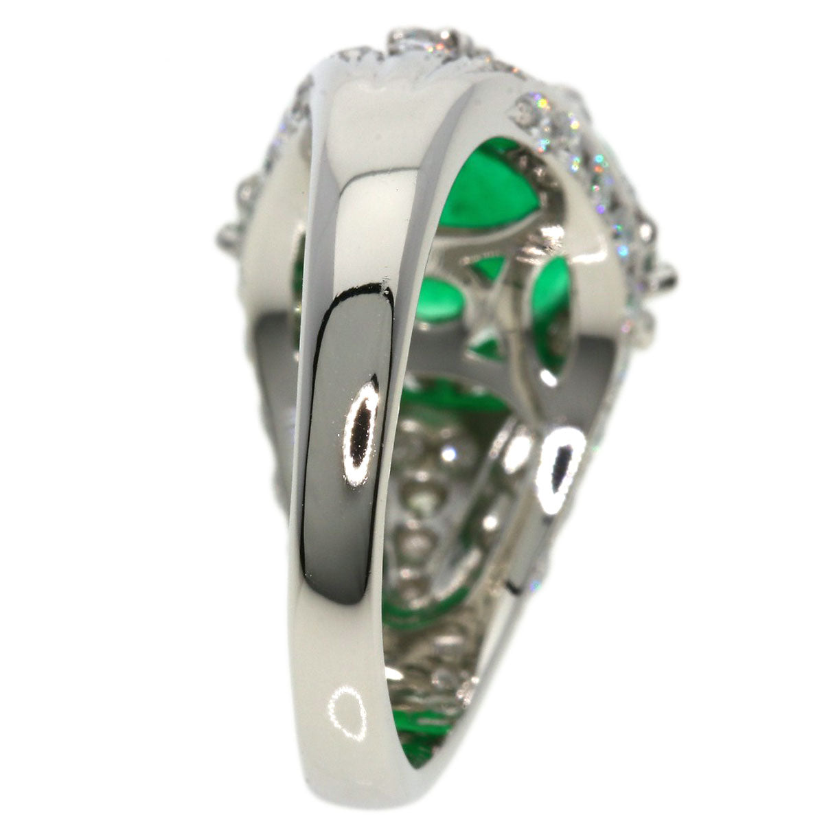 2.01ct Emerald Diamond Ring Platinum PT900  9.5g　Ladies