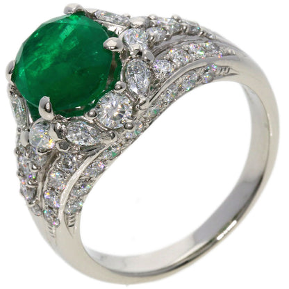 2.01ct Emerald Diamond Ring Platinum PT900  9.5g　Ladies
