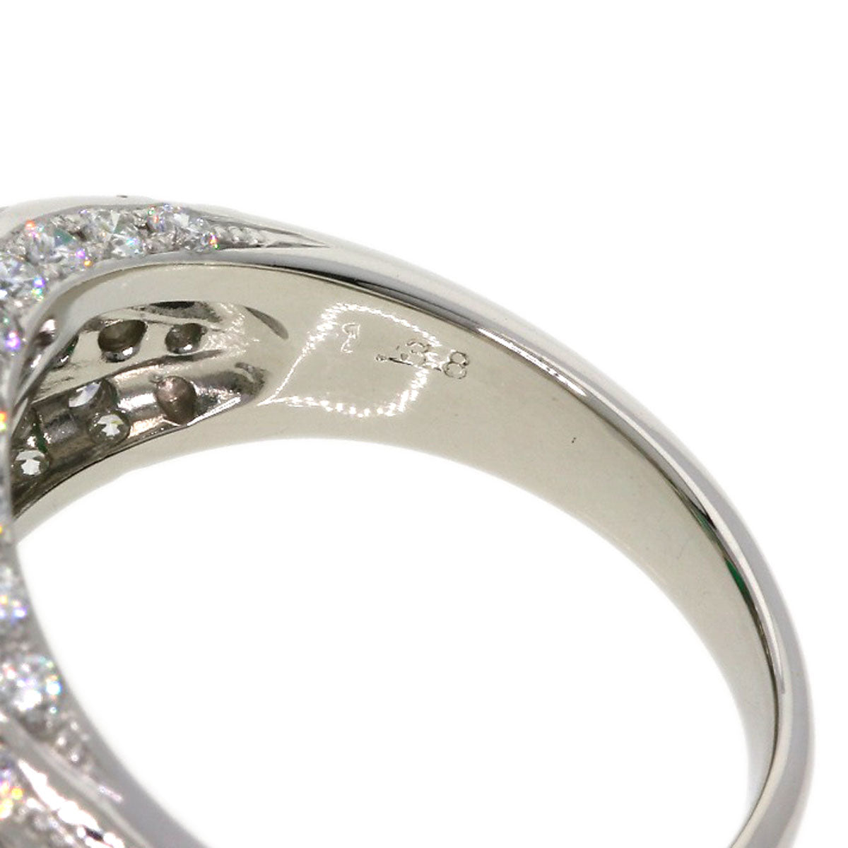 2.01ct Emerald Diamond Ring Platinum PT900  9.5g　Ladies