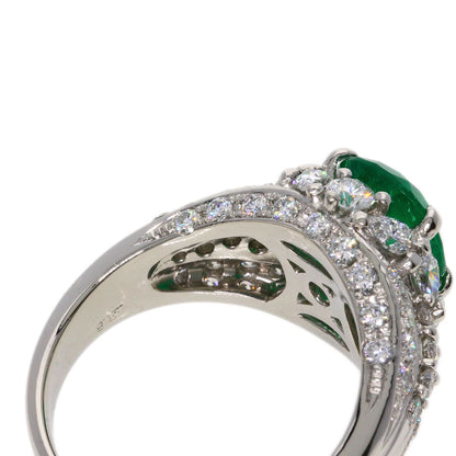 2.01ct Emerald Diamond Ring Platinum PT900  9.5g　Ladies