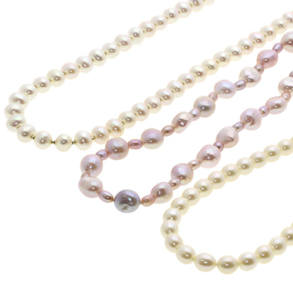 Tamsui Pearl Pearl 3-piece set Necklace Metal 74.5g　Ladies