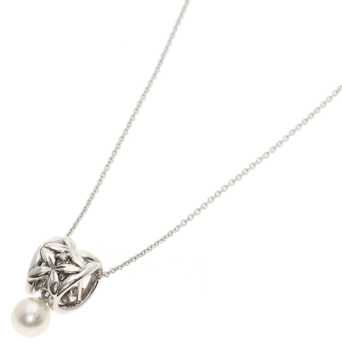 TASAKI   Necklace Pearl Pearl Diamond Silver Ladies