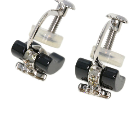 0.1ct Onyx Diamond Earring K10 White Gold  2.4g　Ladies